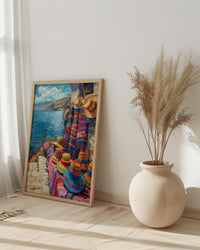Peru Alpaca Art Print, Puno Market Decor - Colorful Summer Poster