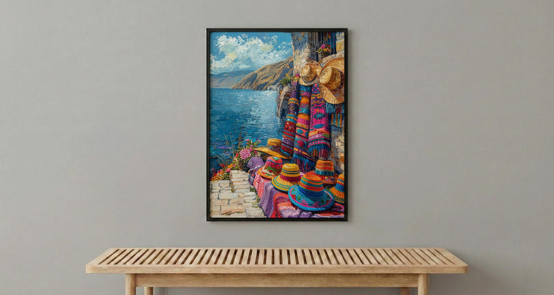 Peru Alpaca Art Print, Puno Market Decor - Colorful Summer Poster