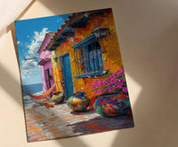 Nicaragua Market Art Print, Colorful Hammock Decor - Rustic Craft