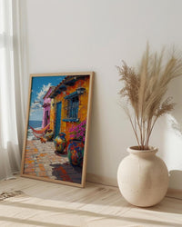 Nicaragua Market Art Print, Colorful Hammock Decor - Rustic Craft
