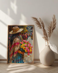 Ecuador Flower Art Print, Cuenca Plaza Wall Decor - Yellow Rose