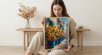 Buenos Aires Floral Wall Art, Argentina Market Decor - Bright Sunflower Print