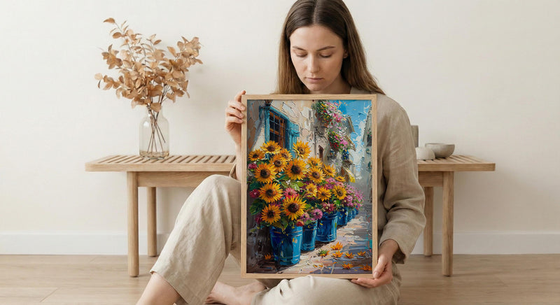 Buenos Aires Floral Wall Art, Argentina Market Decor - Bright Sunflower Print