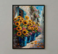 Buenos Aires Floral Wall Art, Argentina Market Decor - Bright Sunflower Print