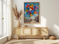Mexico City Zocalo Art Print, Street Vendor Decor - Colorful Balloon