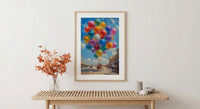 Mexico City Zocalo Art Print, Street Vendor Decor - Colorful Balloon