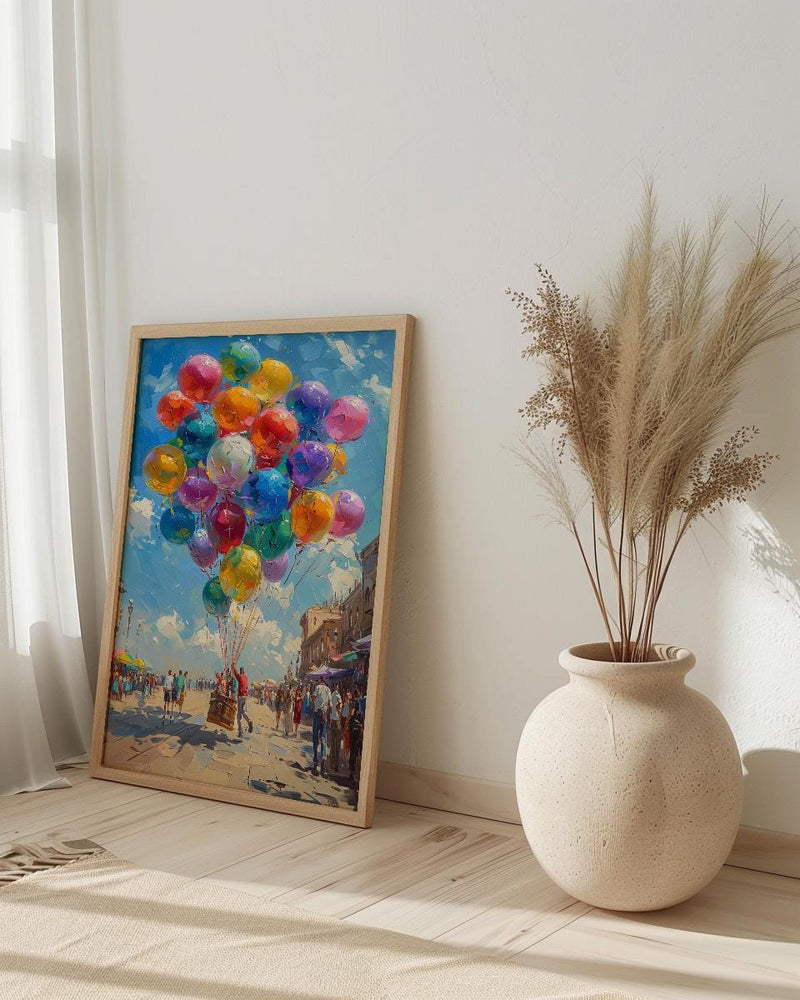 Mexico City Zocalo Art Print, Street Vendor Decor - Colorful Balloon