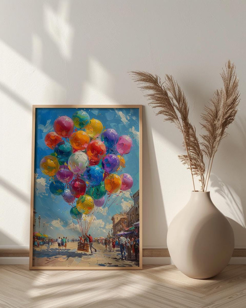 Mexico City Zocalo Art Print, Street Vendor Decor - Colorful Balloon