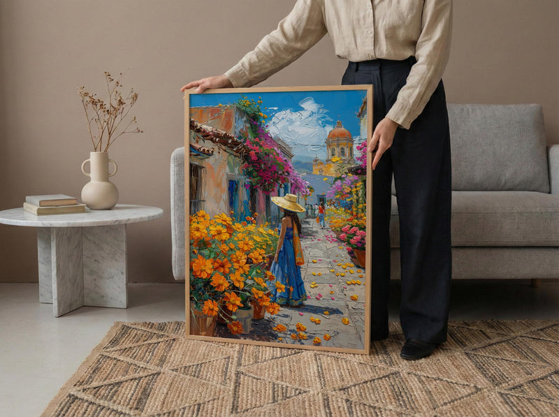 Mexico Amber Market Art Print, San Cristobal Decor - Summer Flower