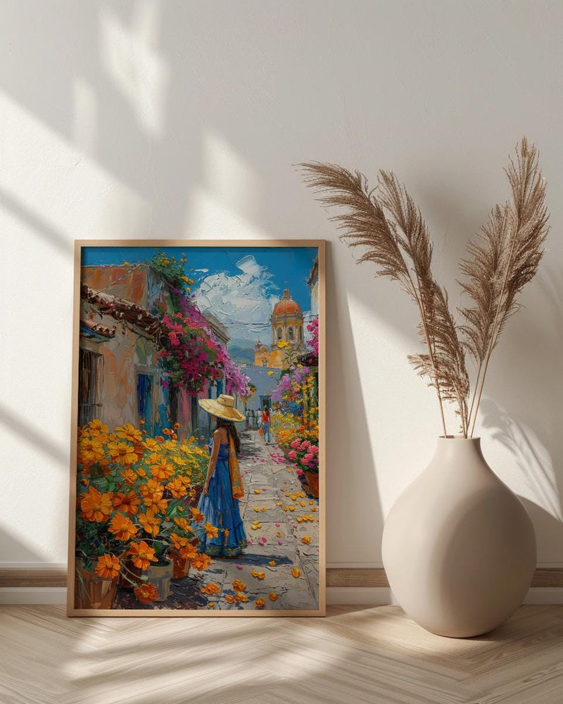 Mexico Amber Market Art Print, San Cristobal Decor - Summer Flower
