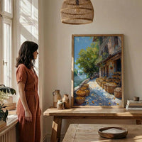 Argentina Market Wall Art, Riverfront Decor - Wicker Basket Print
