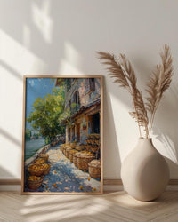 Argentina Market Wall Art, Riverfront Decor - Wicker Basket Print