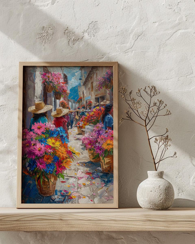 Cusco Market Poster, Peru Food Stall Decor - Fresh Bread Print