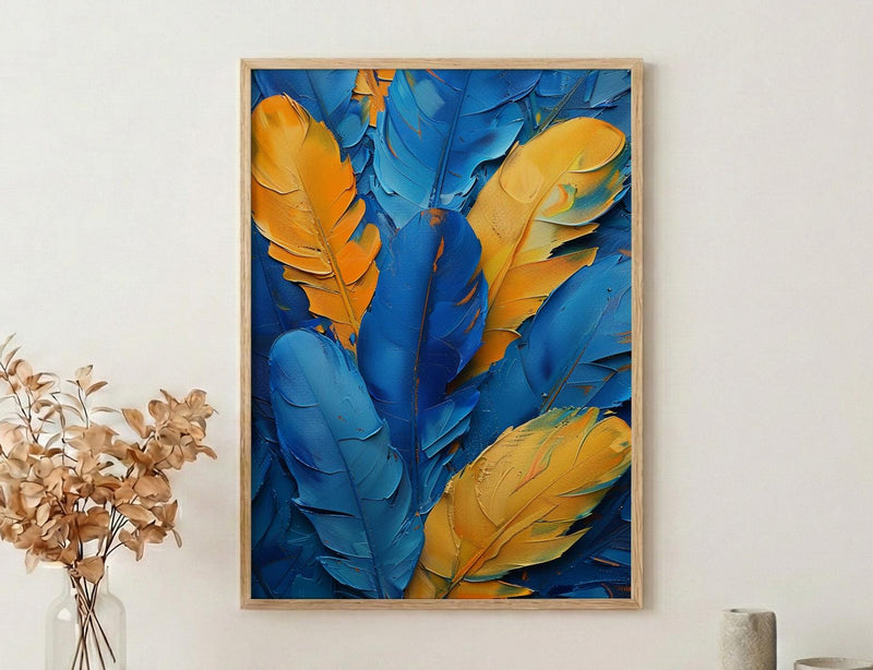 Rio Carnival Poster, Blue Feather Decor - Brazil Festival Print