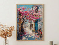 Jerusalem Spring Poster, Almond Blossom Wall Decor - Historic Alley Art