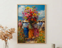 Medellin Flower Art Print, Silletero Parade Decor - Colombia Poster