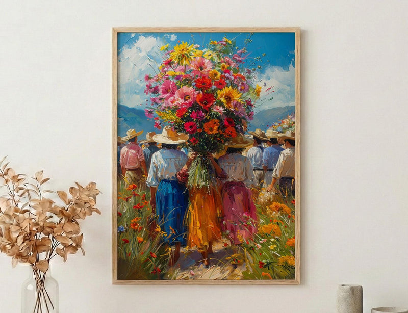 Medellin Flower Art Print, Silletero Parade Decor - Colombia Poster