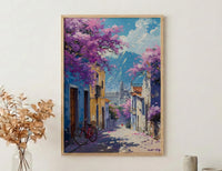 Mexico City Art Print, Purple Spring Decor - Jacaranda Landscape