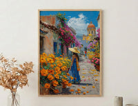 Mexico Amber Market Art Print, San Cristobal Decor - Summer Flower