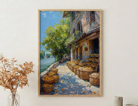 Argentina Market Wall Art, Riverfront Decor - Wicker Basket Print