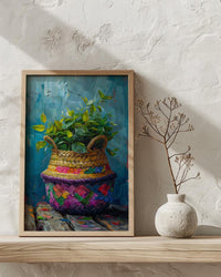 Coca Leaf Pouch Wall Art, Andean Culture Decor - Traditional Woven Fabric Summer Light