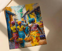 Tropical Fruit Wall Art, African Market Decor - Summer Vendor Print