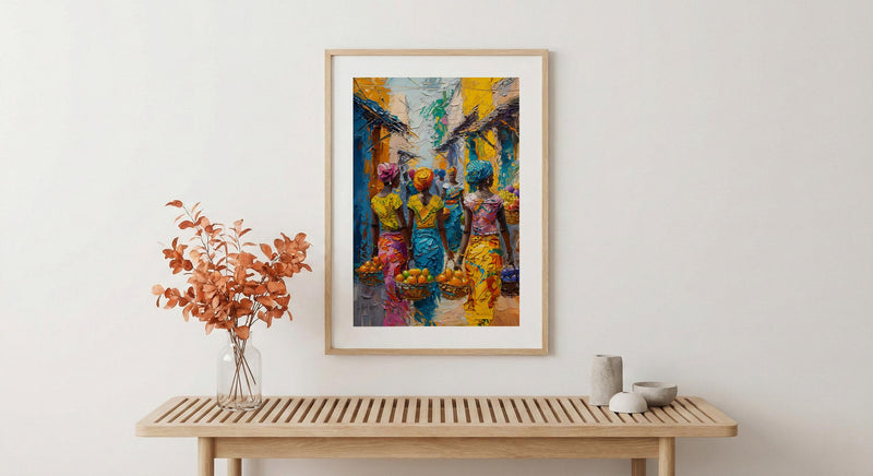 Tropical Fruit Wall Art, African Market Decor - Summer Vendor Print