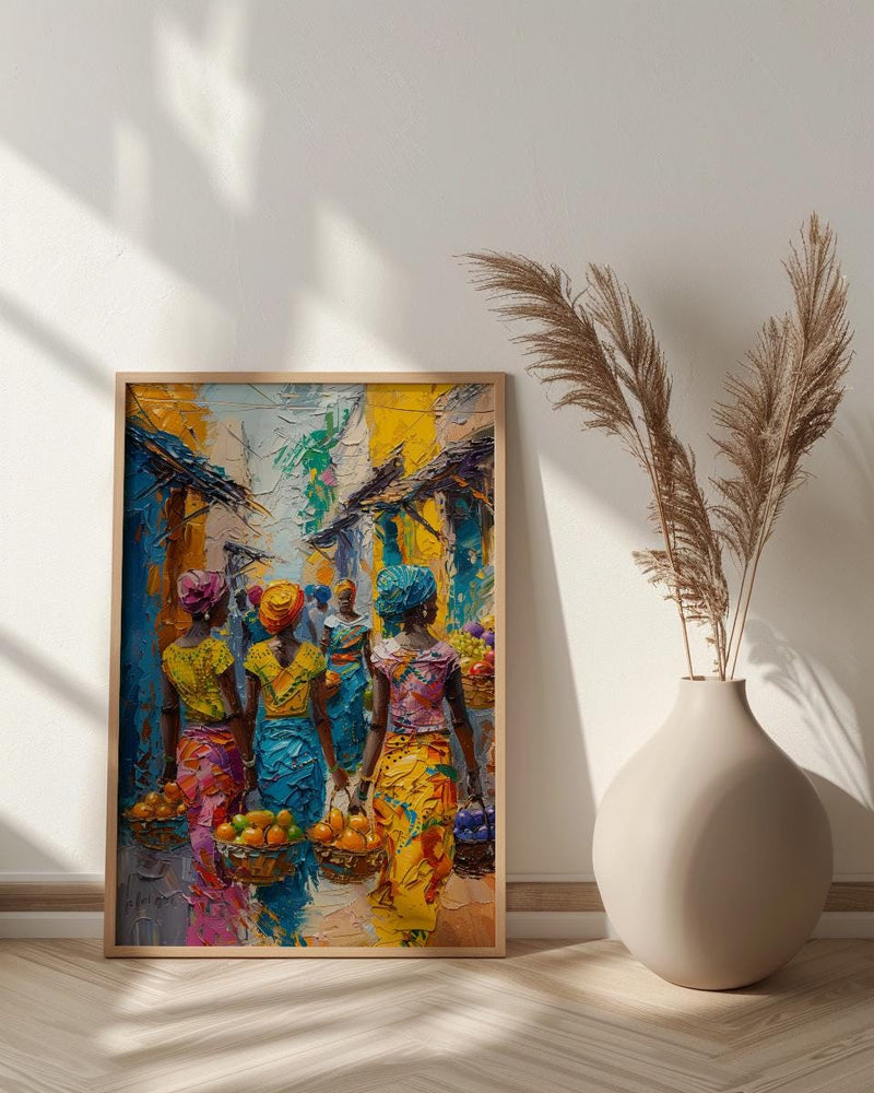 Tropical Fruit Wall Art, African Market Decor - Summer Vendor Print