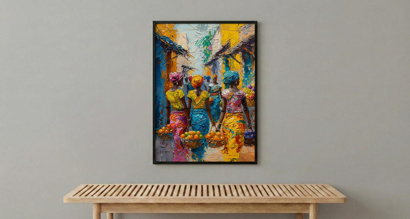 Tropical Fruit Wall Art, African Market Decor - Summer Vendor Print