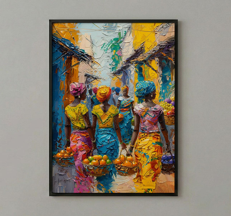 Tropical Fruit Wall Art, African Market Decor - Summer Vendor Print