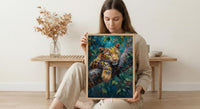 Leopard Wall Art, African Jungle Wall Decor - Golden Sunlight Landscape