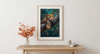 Leopard Wall Art, African Jungle Wall Decor - Golden Sunlight Landscape