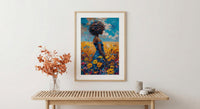 Summer Baobab Poster, Giant Tree Decor - Blue Sky Nature Landscape