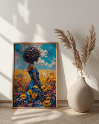 Summer Baobab Poster, Giant Tree Decor - Blue Sky Nature Landscape