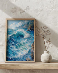 Cape Town Coast Wall Art, Crashing Wave Decor - Rocky Ocean Landscape