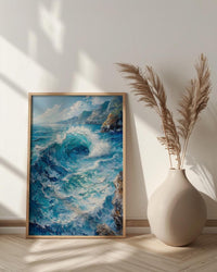 Cape Town Coast Wall Art, Crashing Wave Decor - Rocky Ocean Landscape