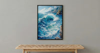 Cape Town Coast Wall Art, Crashing Wave Decor - Rocky Ocean Landscape