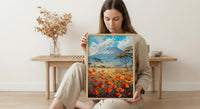 Kilimanjaro Wall Art, Blooming Savanna Decor - Majestic Mountain Print