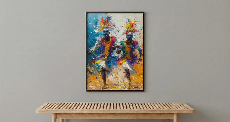 Traditional African Dance Wall Art, Summer Decor - Mask Dancer Print