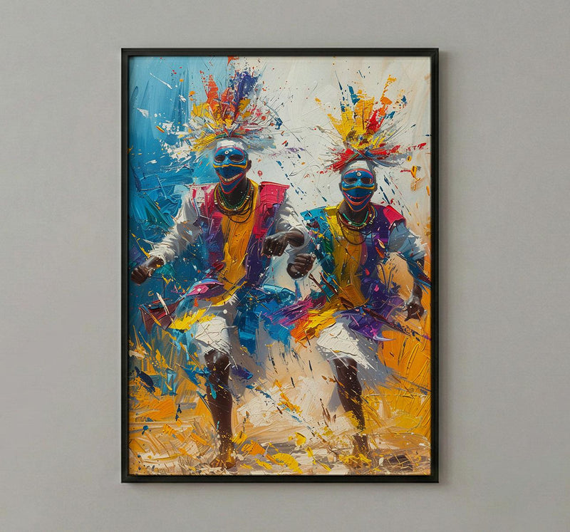Traditional African Dance Wall Art, Summer Decor - Mask Dancer Print
