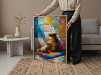 Abstract African Instruments Art Print, Summer Decor - Still Life