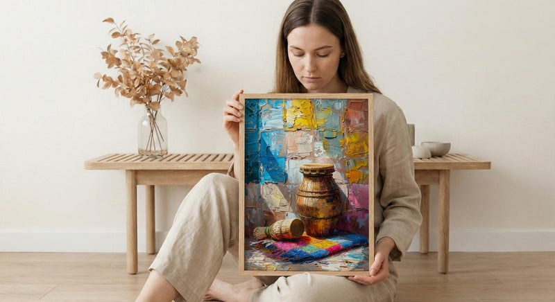 Abstract African Instruments Art Print, Summer Decor - Still Life