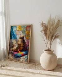 Abstract African Instruments Art Print, Summer Decor - Still Life