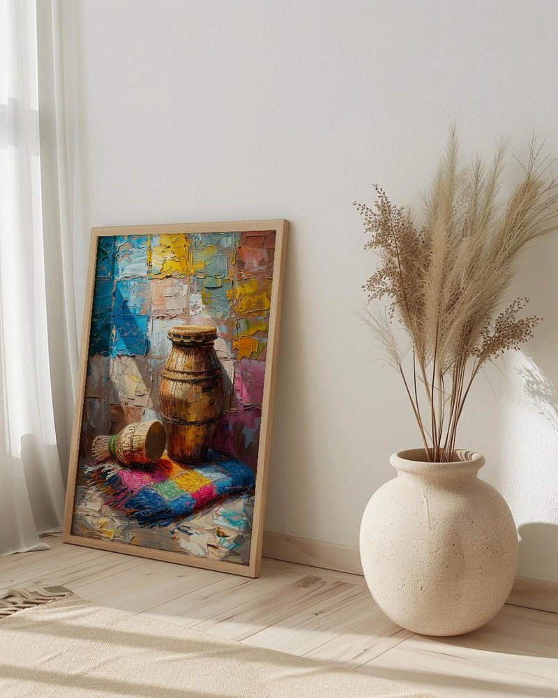 Abstract African Instruments Art Print, Summer Decor - Still Life
