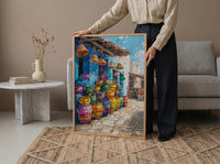 Handwoven Basket Wall Art, Rustic Market Decor - Traditional Craft Print