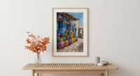Handwoven Basket Wall Art, Rustic Market Decor - Traditional Craft Print