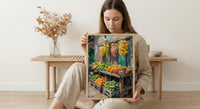 Textile Dyeing Poster, Colorful Fabric Decor - African Plaza Art