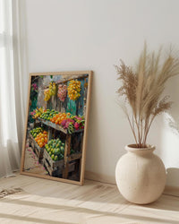 Textile Dyeing Poster, Colorful Fabric Decor - African Plaza Art