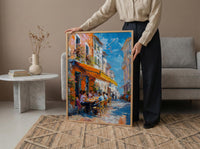 Lively Street Cafe Art, African Market Decor - Sunny Awning Poster