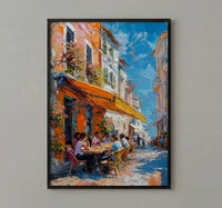Lively Street Cafe Art, African Market Decor - Sunny Awning Poster